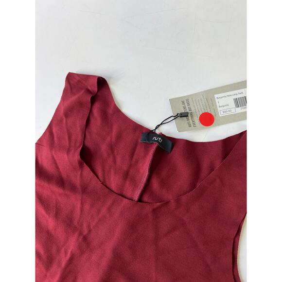 Designer RUTI Burgundy Nola Long tank Size 10 (Ruti Size 3) NWT - Picture 10 of 11